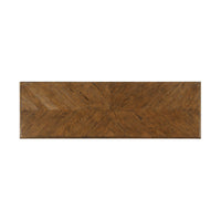Dark oak dresser, top view.