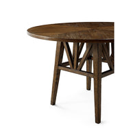 Dark Rustic Oak Round Dining Table - English Georgian America