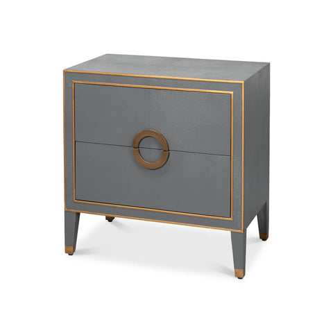 Dark Silver Modern Nightstand