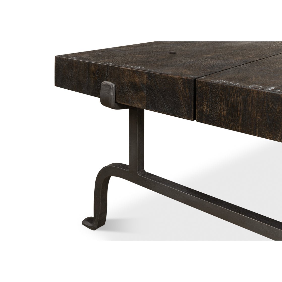 Detailed view of table leg design