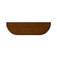 Dark wood console table top view.