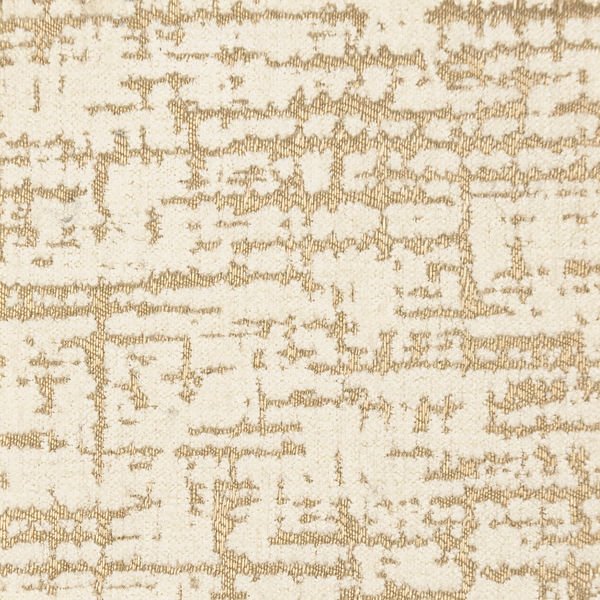Beige textured fabric pattern on modern accent chair, close-up.