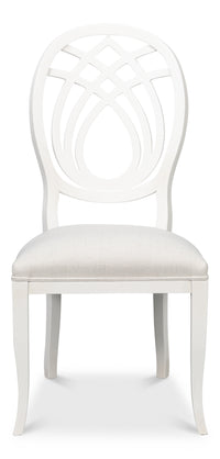 Neoclassical Dining Chairs with Ribbon Backs in White, Sets of 2 - view 2
