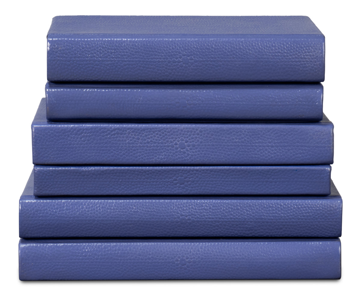 Blue Book Set in Shagreen-Embossed Leather, Set of 12 - view 6