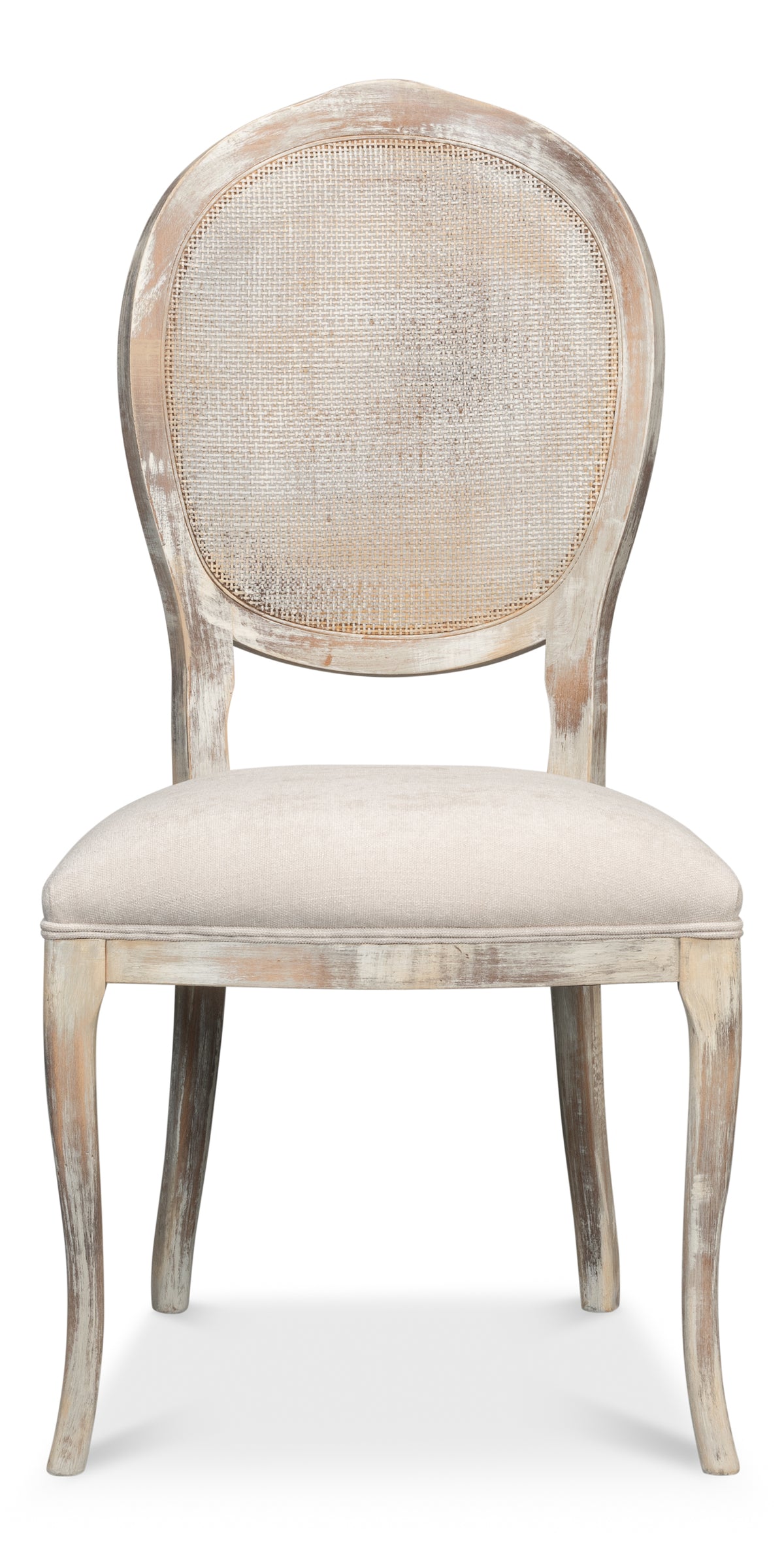 Cane Back Dining Chairs in Gray Oak with Taupe Seats, Sets of 2 - view 2