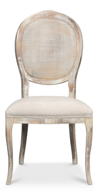 Cane Back Dining Chairs in Gray Oak with Taupe Seats, Sets of 2 - view 2