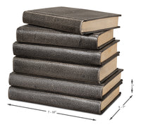 Shagreen Embossed Gray Book Set in Leather, Set of 12 - view 10