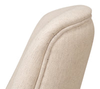 Modern Dining Chair with Sloped Back in Cream Cotton-Linen - view 10