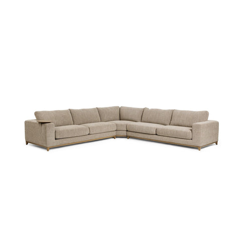 Deep Seat Sectional With Side Table - Beige