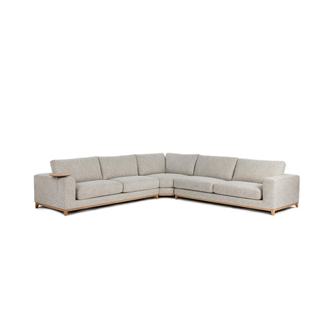 Three-Piece Deep Seat Sectional With Side Table - Sand