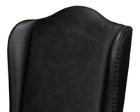Leather Wingback Dining Chairs in Black, Sets of 2 - view 8