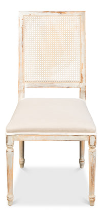 Louis XVI Style Cane Back Dining Chairs, Whitewashed, Sets of 2 - view 2