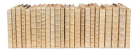 Leather Bound Ivory Book Set with Decorated Spines, Set of 24