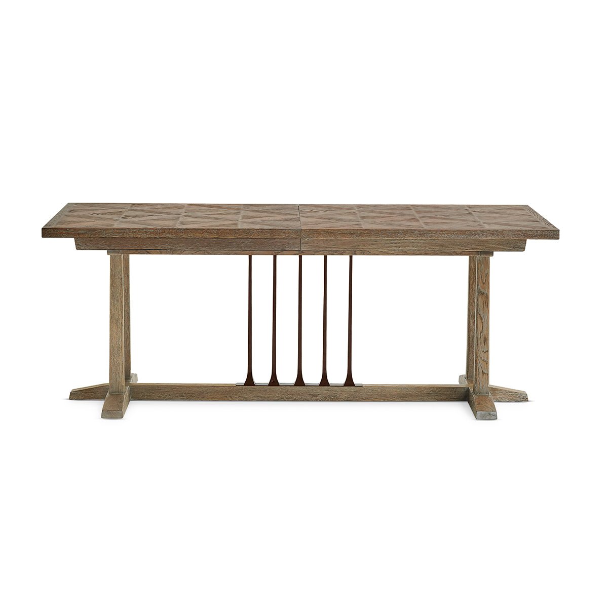 Dining table, front view with no leaves.