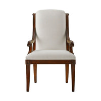 Directoire armchair, front focus on elegant design and upholstery.