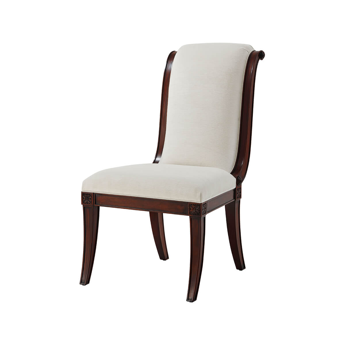 Front view of Directoire side chair, elegant design.