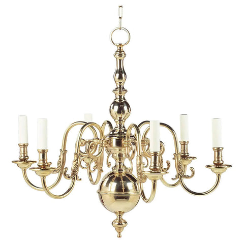 Dutch Queen Anne Brass Chandelier
