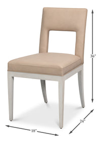 Keyhole Back Leather Dining Chairs, Sets of 2 - view 12