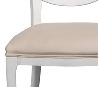 Cane Back Dining Chairs in White with Taupe Velvet, Sets of 2 - view 6