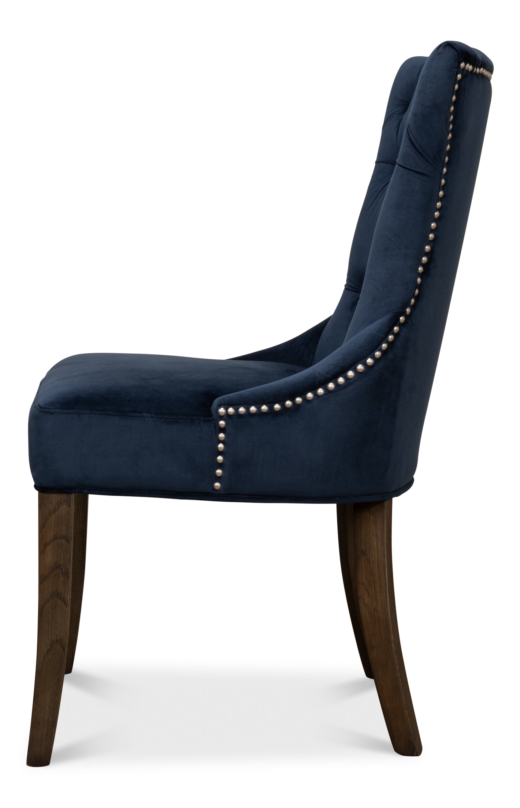 Tufted Velvet Dining Chairs in Navy Blue, Sets of 2 - view 3