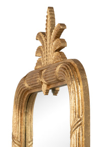 Regency Style Gold Leaf Mirror with Carved Palmette Crest - view 3