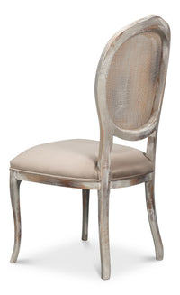 Louis XV Cane Back Dining Chairs in Gray with Taupe Seats, Sets of 2 - view 5