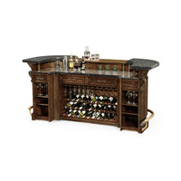 Early English antique bar, wine storage and bar top