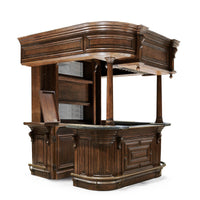Early English antique bar, with shelf open