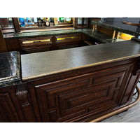 Early English antique bar, textured counter top