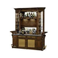 Early English antique bar, fully stocked with drinks