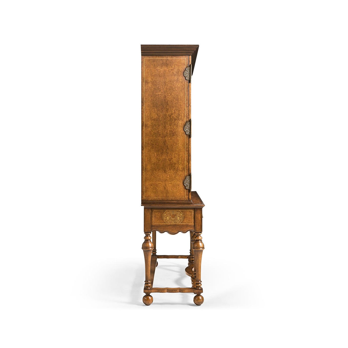 Side view of antique style TV cabinet.