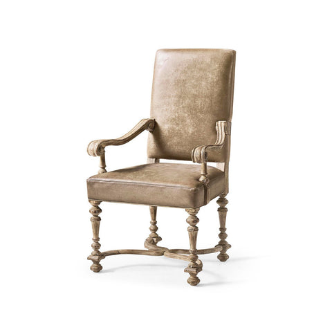 Early English Leather Upholstered Armchair