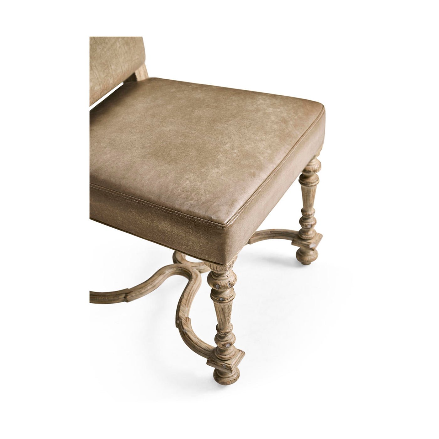 Early English chair, seat with detailed legs.