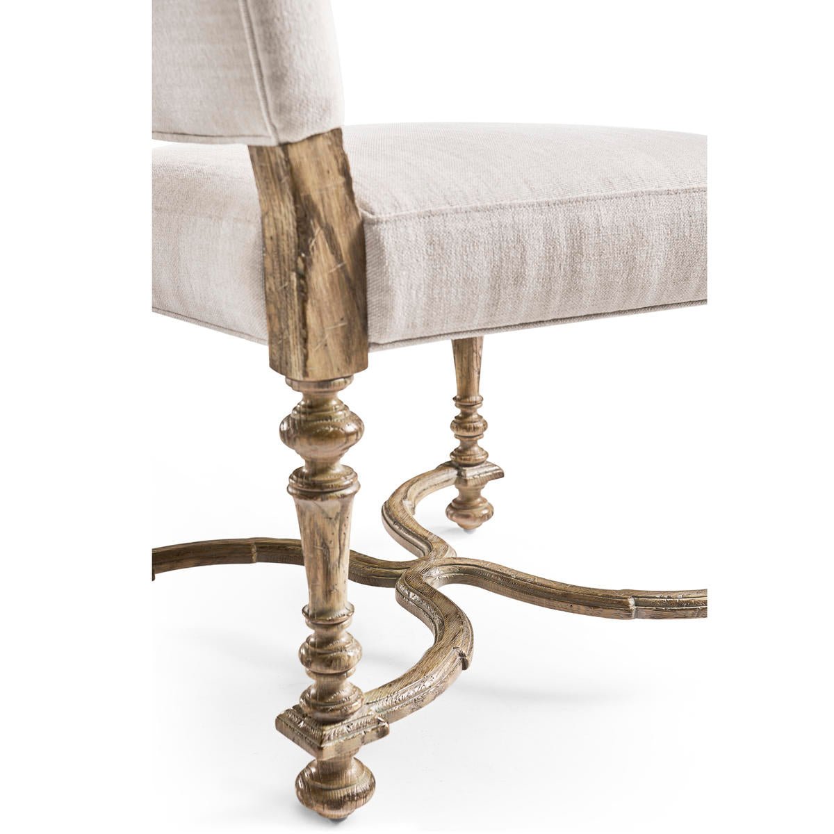 Close-up of chair legs on Early English side chair.