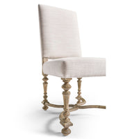 Angled view showing legs of Early English side chair.
