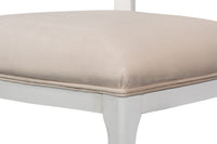 Cane Back Dining Chairs in White with Taupe Velvet, Sets of 2 - view 8