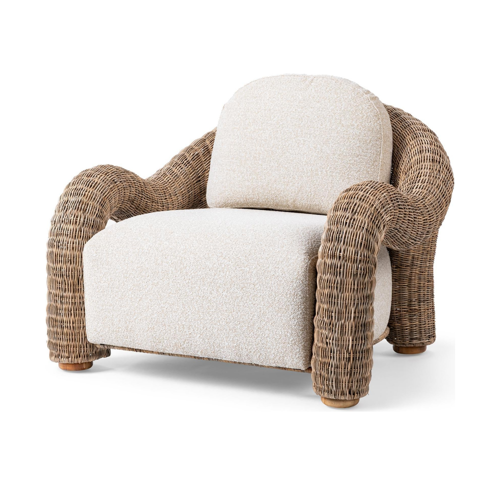 Handwoven Rattan Accent Chair in Natural