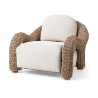 Handwoven Rattan Accent Chair in Natural