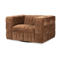Ruched Swivel Accent Chair in Bronze