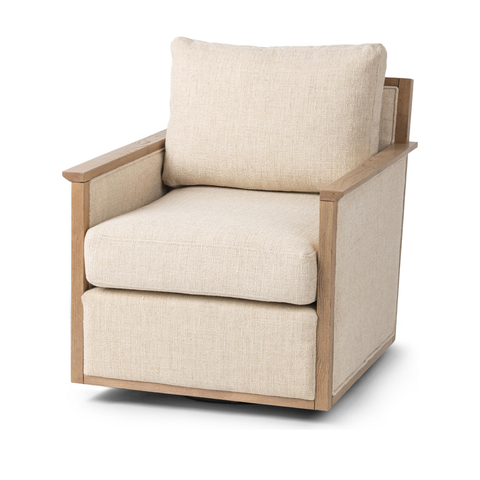 Swivel Accent Chair with Ash Frame in Natural
