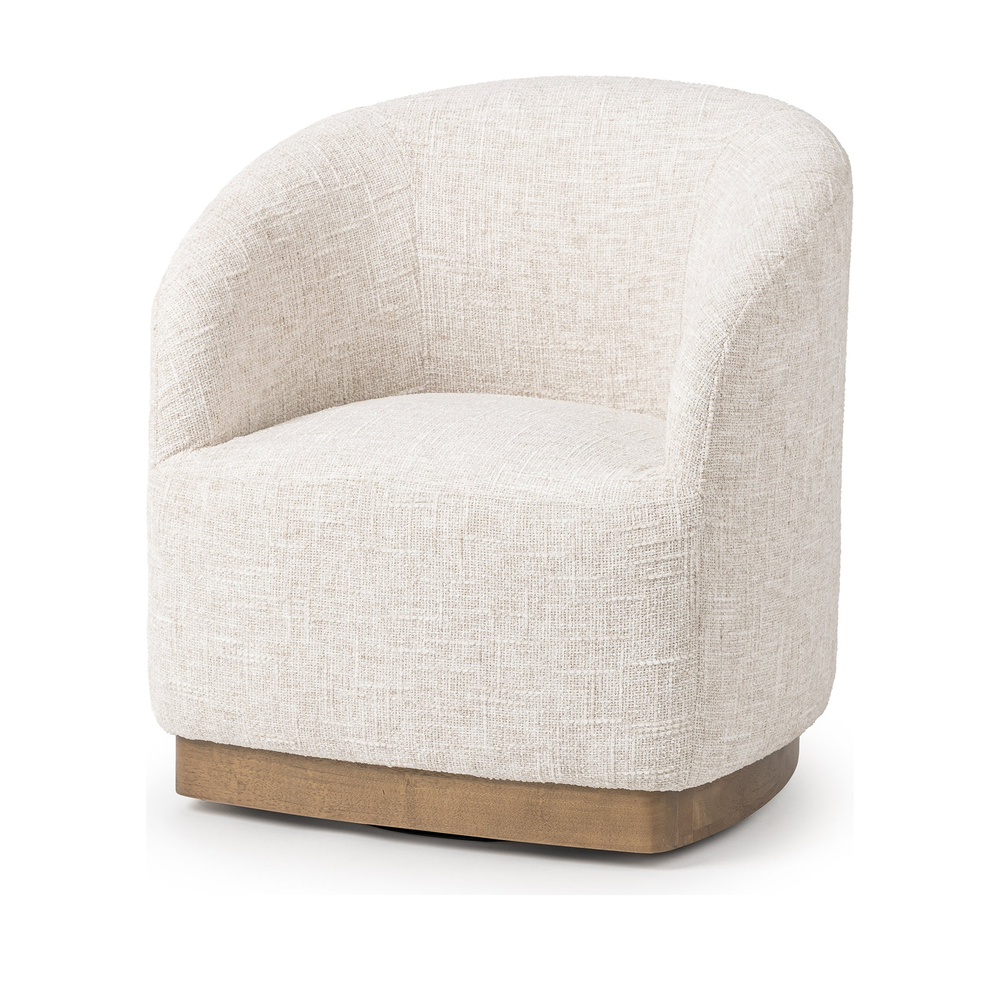 Barrel Swivel Accent Chair in Toasted Linen