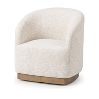 Barrel Swivel Accent Chair in Toasted Linen