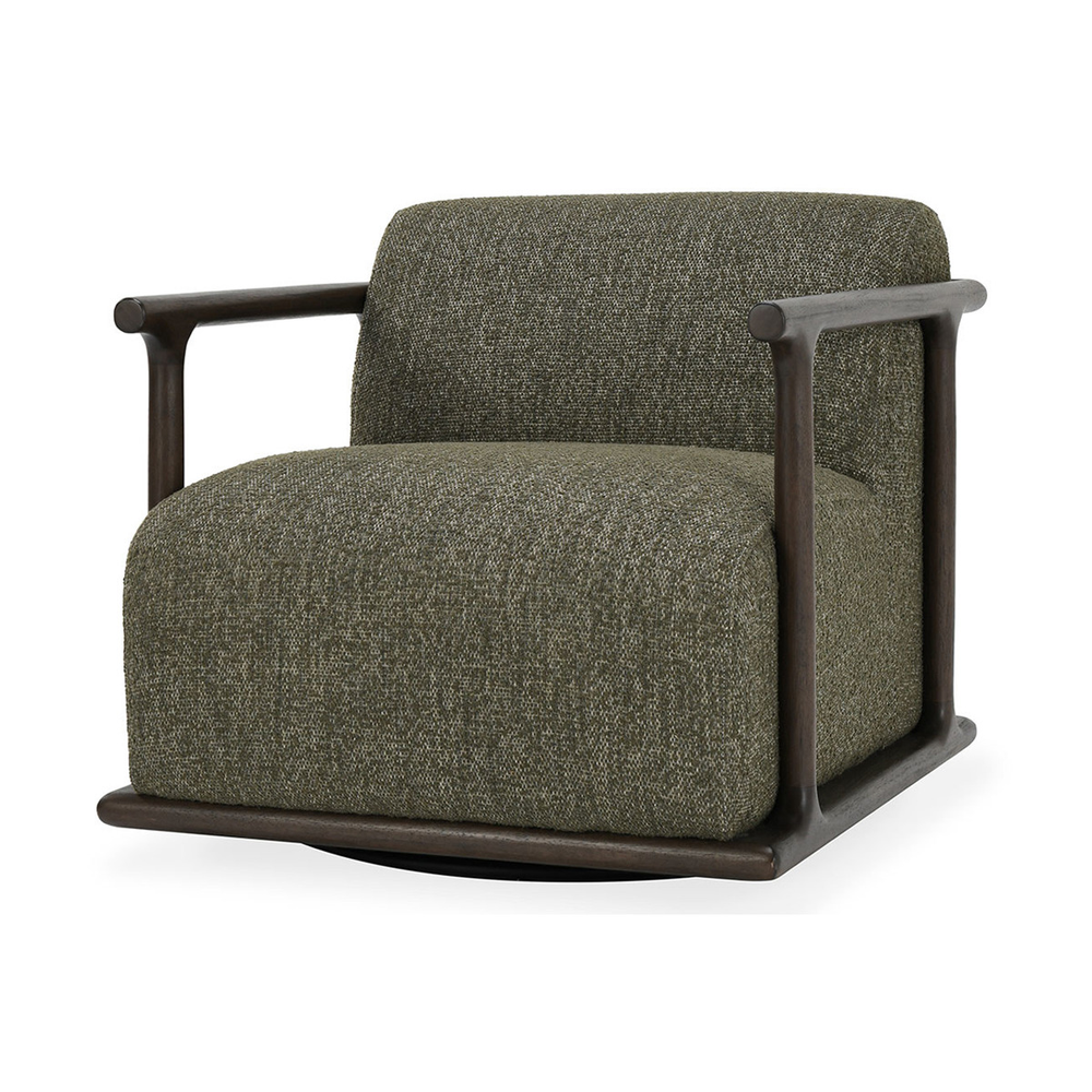 Boucle Swivel Chair in Kale Green