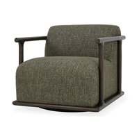 Boucle Swivel Chair in Kale Green