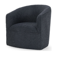 Curved Swivel Barrel Chair in Blue