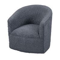 Overhead view of the Blue chair's curved back, low arms and rounded seat