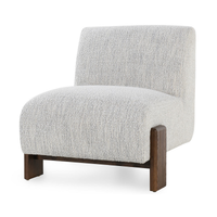 Geometric Frame Upholstered Accent Chair in Ivory
