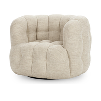 Low Profile Swivel Accent Chair in Beige