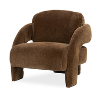 Curved-Arm Upholstered Accent Chair in Bronze