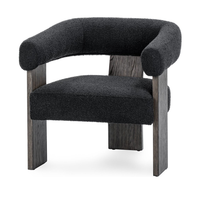 Curved-Back Upholstered Accent Chair in Charcoal